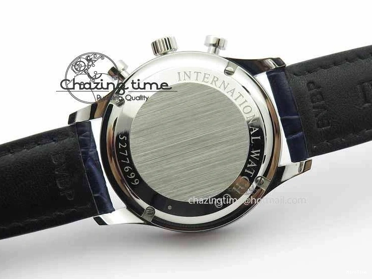 MIROTIME 0328 Portuguese IW3714 Diam ZF V2 1:1 Best Edition White Dial Blue Makers On Blue Leather Strap A79350 (Slim Movement) Stylish 7248